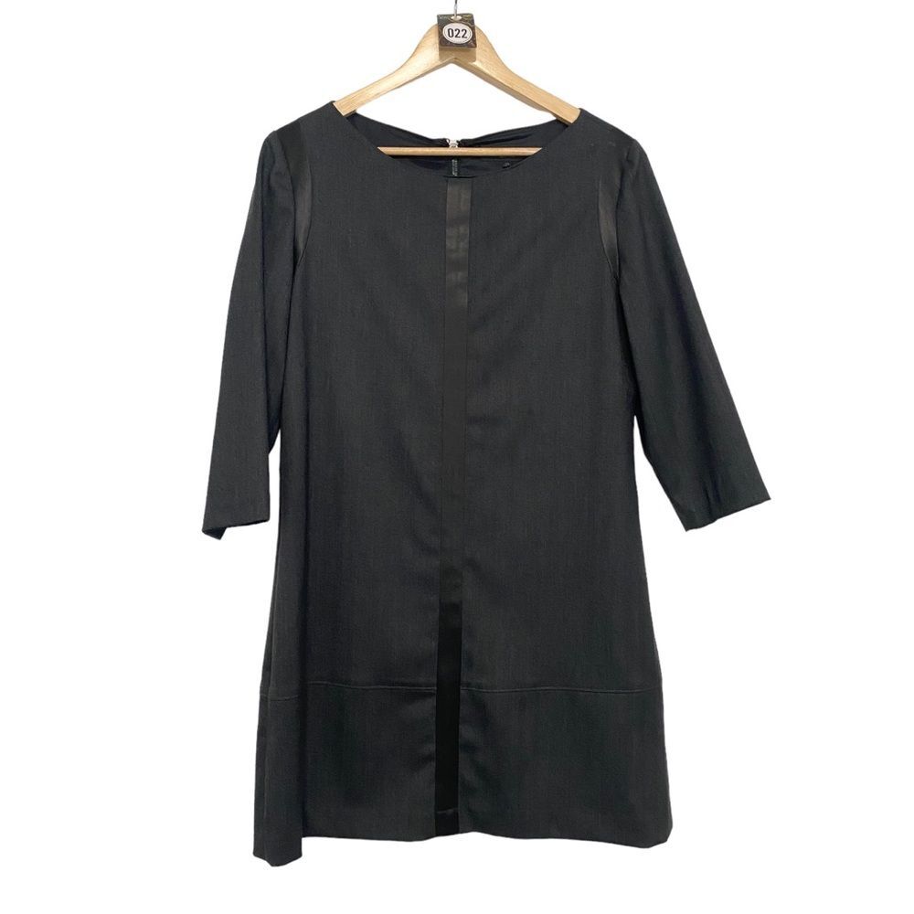 Rag & Bone Gray Wool Stretch Shift Dress – Black Satin Lined – Size 10